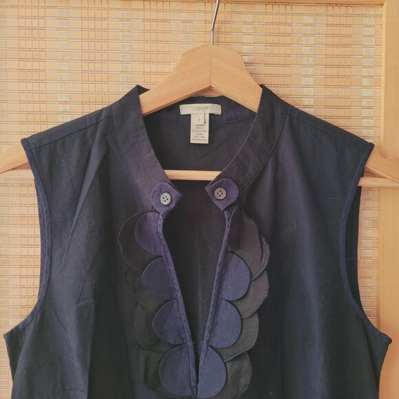 J.CREW Blue Sleeveless Ruffled Blouse - Picture 3 of 5